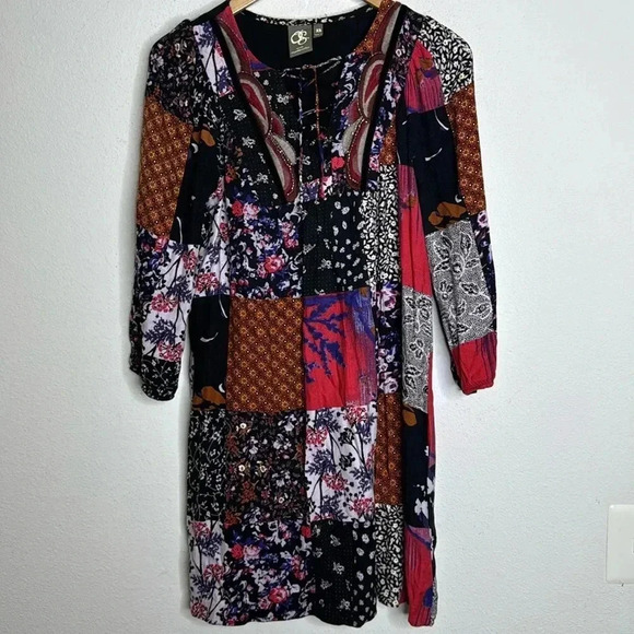 Anthropologie Arcata Patchwork Dress by One September size XS - Picture 3 of 7
